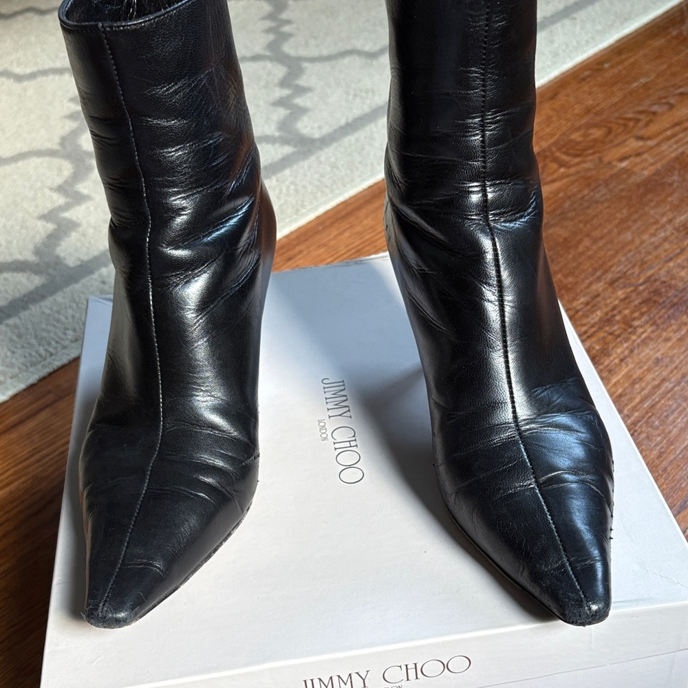 Jimmy Choo Sleek Black Heeled Boots